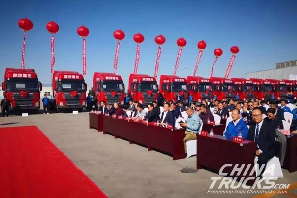 Shacman Delivers 100 Units NG Powered Trucks to Their Customer in Xinjiang