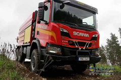 Scania Delivers Its XT P 370 6×6 Tanker to Fight Forest Fires in Sweden