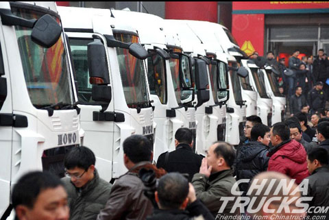 The exhibition of Sinotruk products in Jinan