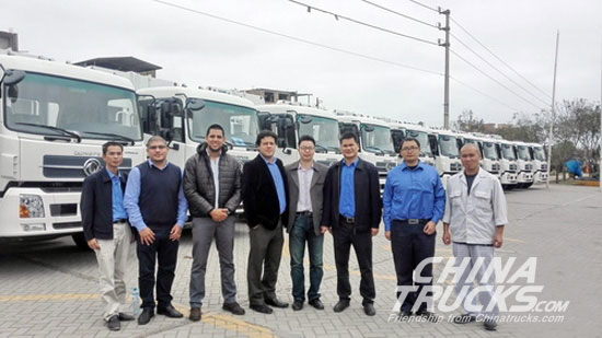 16 Dongfeng Trucks with Yuchai Engine Exported to Peru