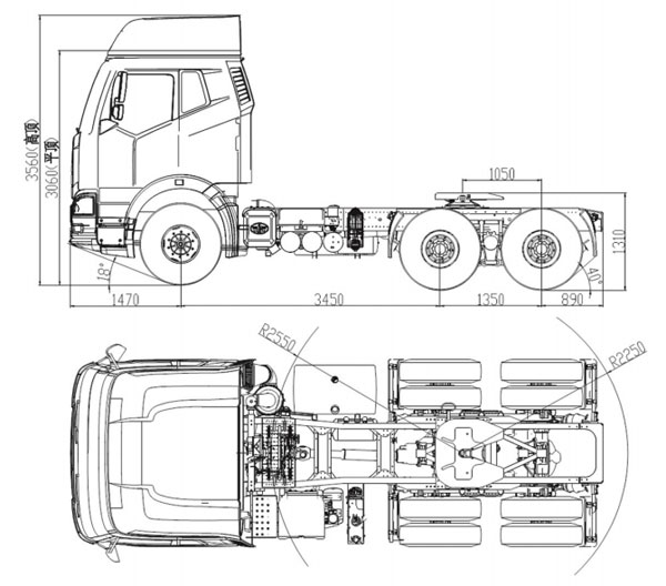 J6P Series-Model CA4250 (8.6 Liter) 6×4 Tractor